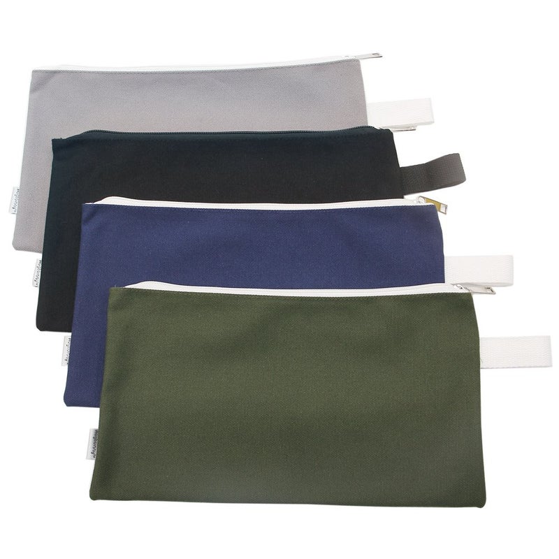 Augbunny 100% Cotton 16oz Heavy Duty Multi-purpose Canvas Zipper Tool Bag Organize Storage Pouch 4-pack - Image 1